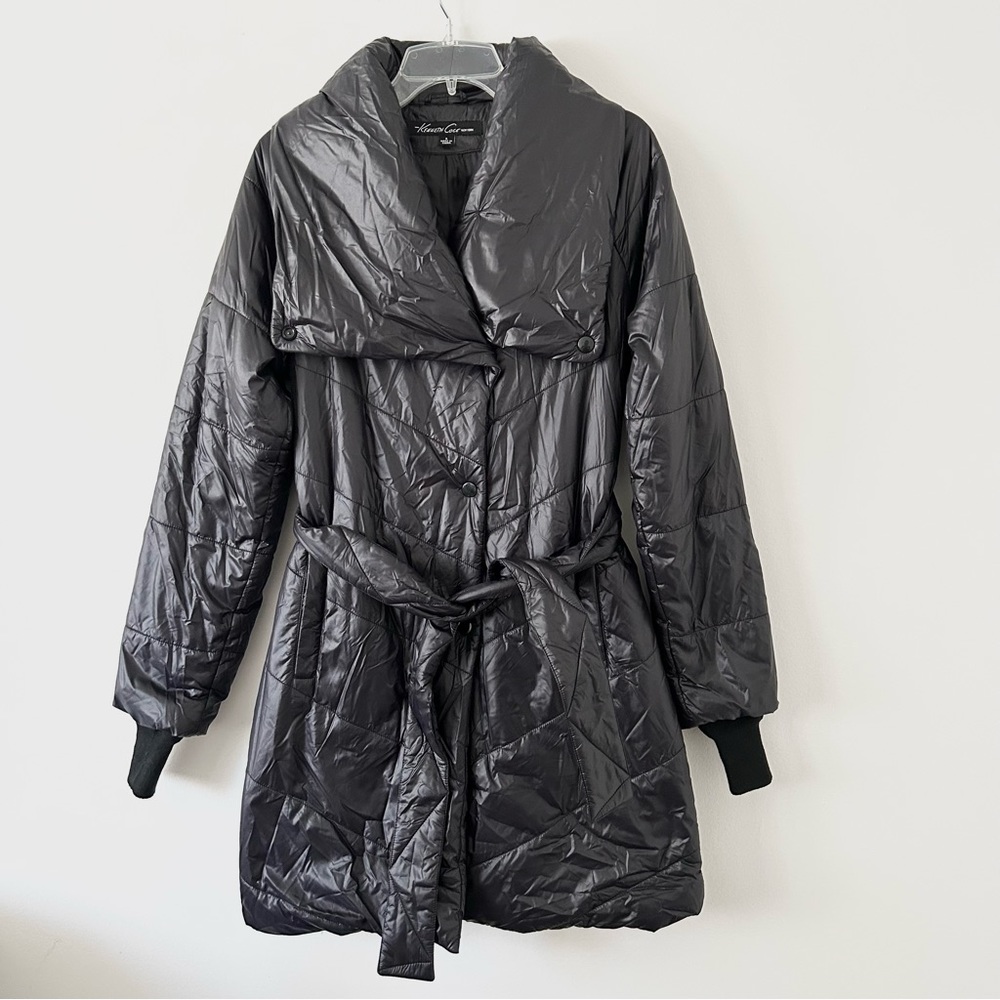 Kenneth Cole New York Nylon Belted Puffer Jacket